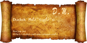 Dudok Mátyás névjegykártya