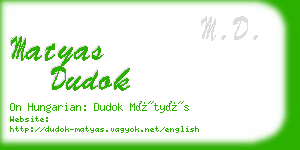 matyas dudok business card